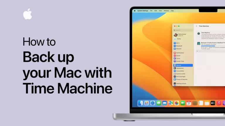 How do I back up my MacBook using Time Machine?